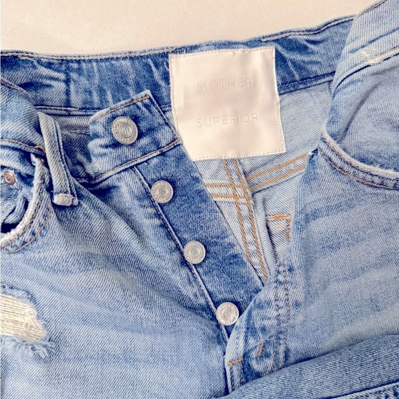 Women's Blue Distressed Jeans - Picture 2 of 3